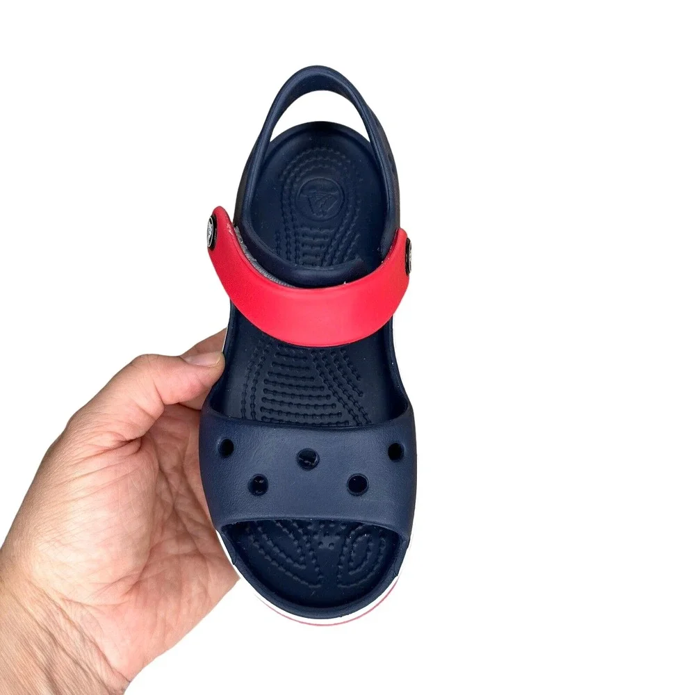 Crocs Toddler Boys Open Toe Sandals Size 10 Navy Blue Water Friendly Lightweight